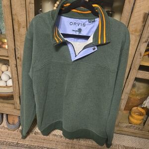 Orvis Green Men's Quarter Zip Sweater